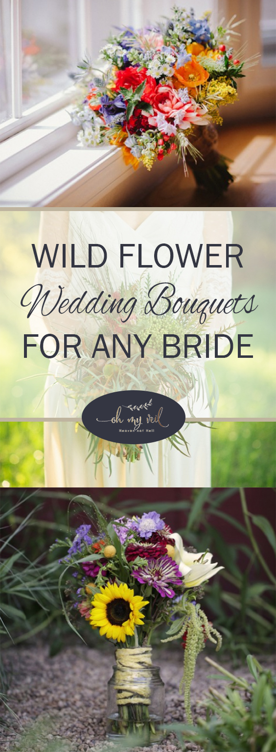 Wild Flower Wedding Bouquets for Any Bride| Wedding Bouquets, Wild Flower Bouquets, Wild Flower Weddings, Wedding Flowers, Pretty Flowers for Weddings, Wedding Bouquet Inspiration