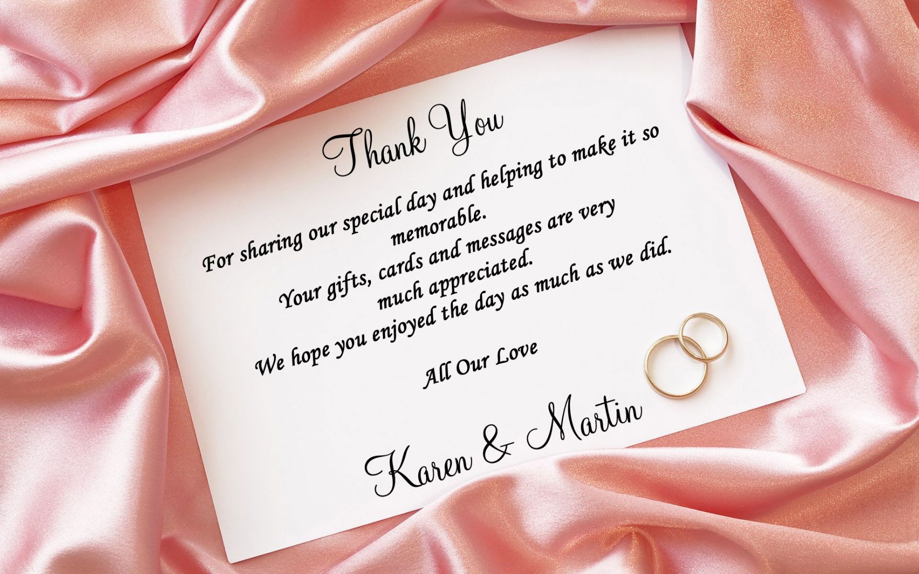 Thank You Note Template Wedding