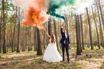 Smoke Bomb Wedding Photography