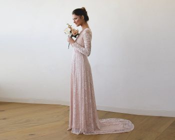 The Trend To Think Pink: These days, brides have so much freedom when it comes to the color of their wedding gown. Blush pink wedding dresses are the hottest trend so be open to other colors when trying on your wedding gowns!