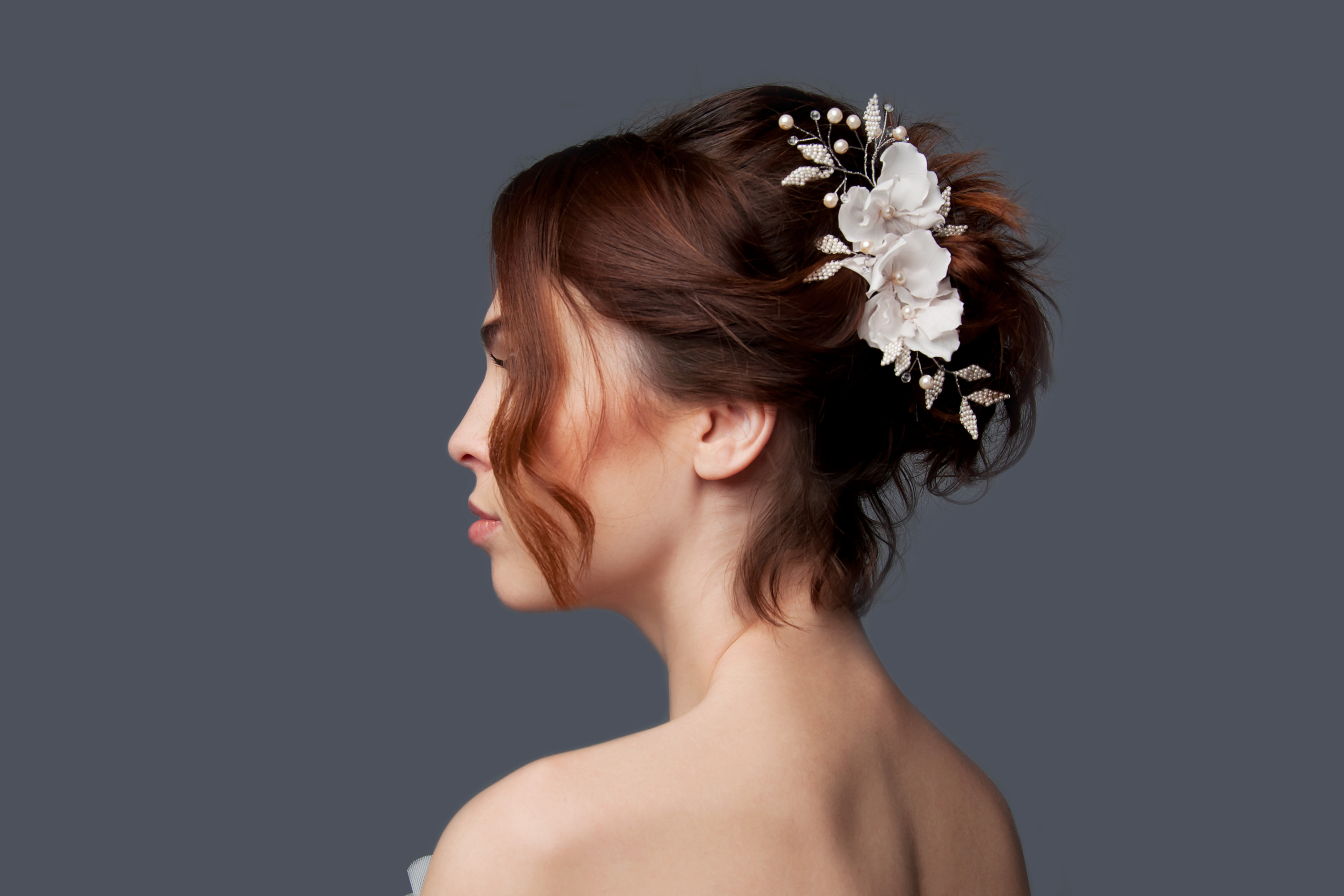 Updos can be kind of tricky for your wedding if you have short hair. Try doing an updo and adding a flower crown to it. It will look amazing! 