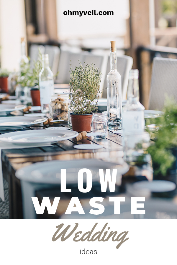 Low waste weddings are definitely not a fad. In this environmentally conscious world it is good to know that there are options for the bride and groom who care about the amount of waste we are putting into our landfills. For more of these awesome wedding ideas, keep on reading. Don't "WASTE" another minute with your typical wedding ideas. #lowwasteweddings #ecofriendlyweddings 