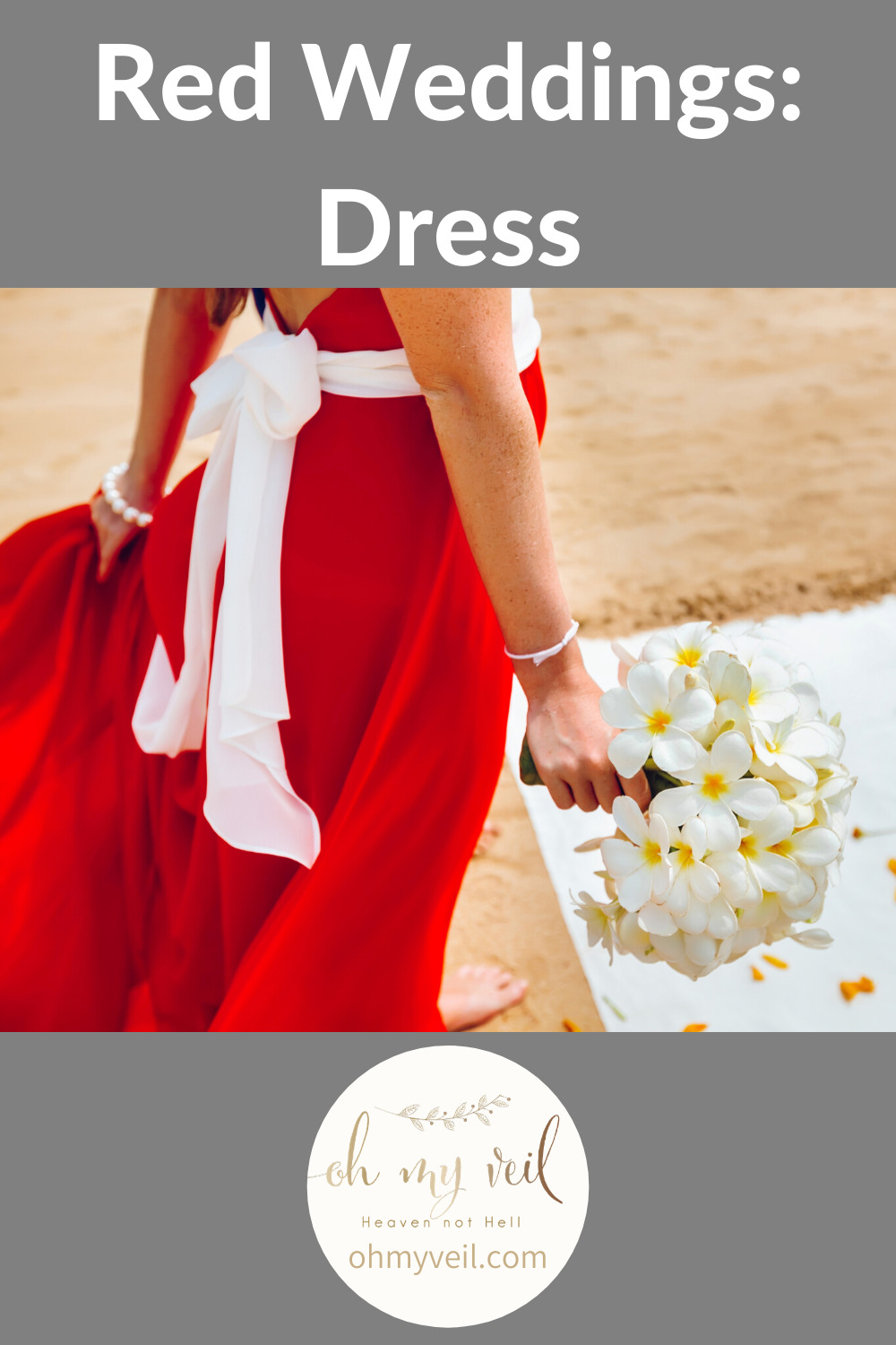 If you're wanting to have a red wedding dress to match your red wedding theme, it can be tricky! Luckily for you, I've compiled a list of everything you need to throw a perfect red wedding. Check it out! #redweddings #redweddingstheme #redweddingsdress #redweddingscake #redweddingsideas #ohmyveilblog